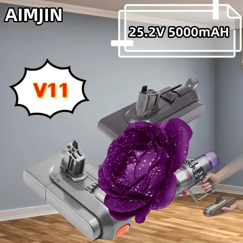 جديد 2026 SV14 25.2 فولت 5Ah ليثيوم أيون مكنسة كهربائية بطارية قابلة للشحن ل دايسون V11 المطلق V11 الحيوان SV15 970145-02 #1
