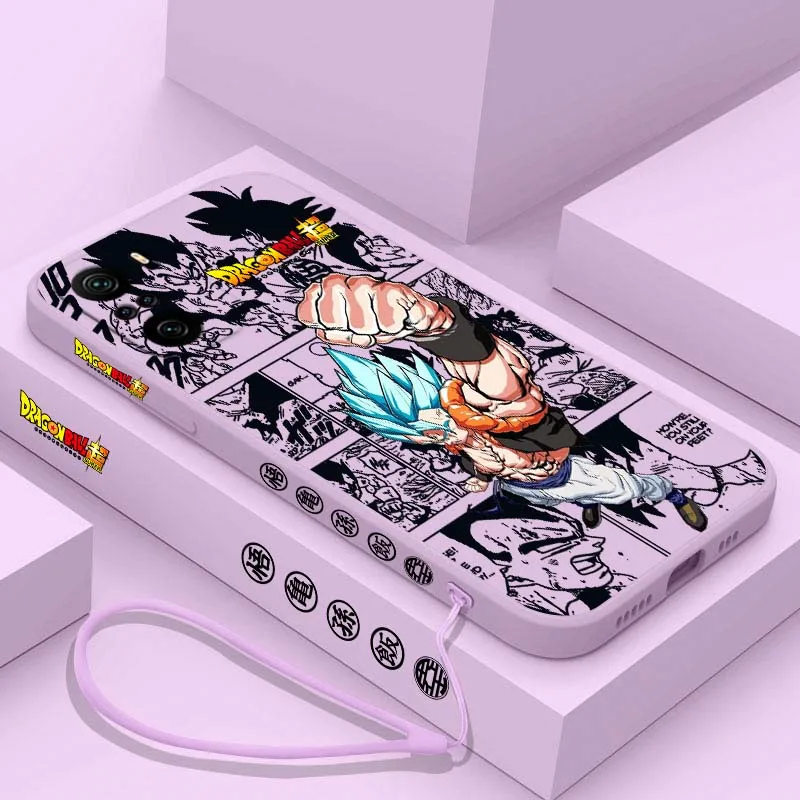 D-Dragon Ball Son Goku Saiyan Cover For Xiaomi Redmi Note 14 13 12 11 10 9 8 Pro Plus 4G 5G Liquid Left Rope Phone case