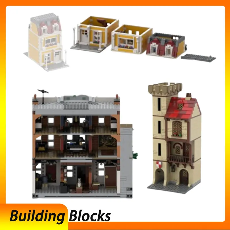 

Строительные блоки для сборки мелких частиц MOC-121980 96365 51513 206731, современная уличная сцена, здание, развивающая игрушечная модель gi