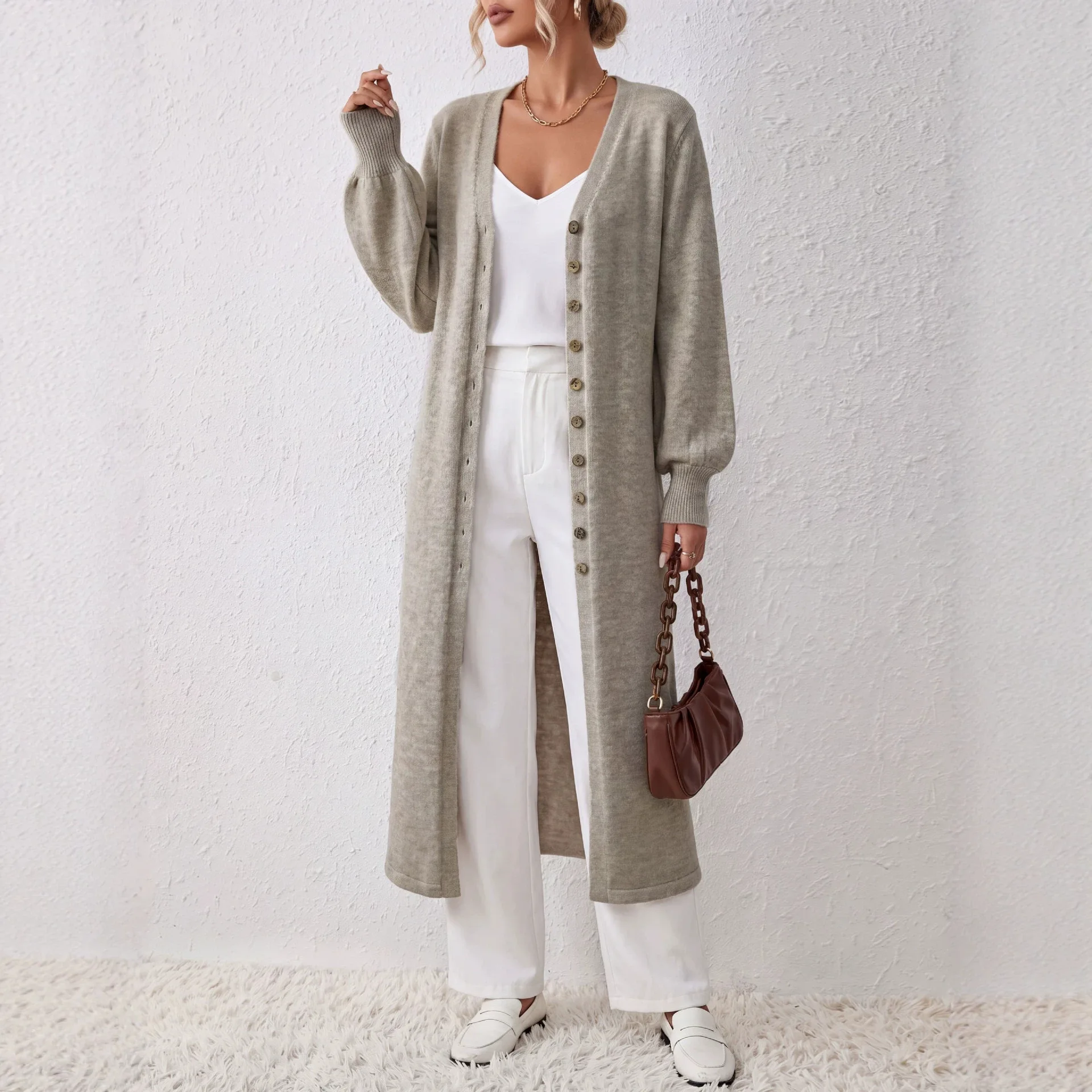 Dames gebreide maxi cardigan j - Longline Cardigan Knit recensie en prijs