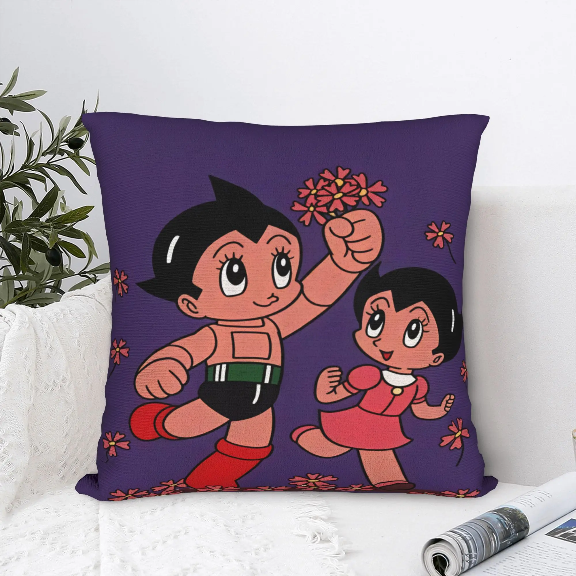 Astro Cartoon Boy Pillow Case  Comfy Pillow Cover For Living Room Sofa Novelty Pillowcases