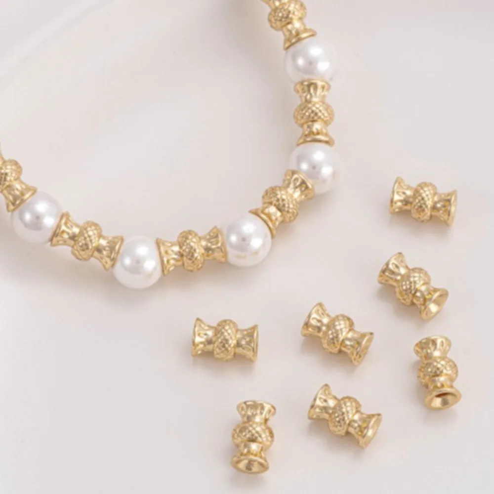 

Медная бусина 14-каратного золота, цвет ананаса, ваза из бисера, ручная работа, браслет из бисера, ожерелье, ювелирные изделия ручной работы, аксессуары