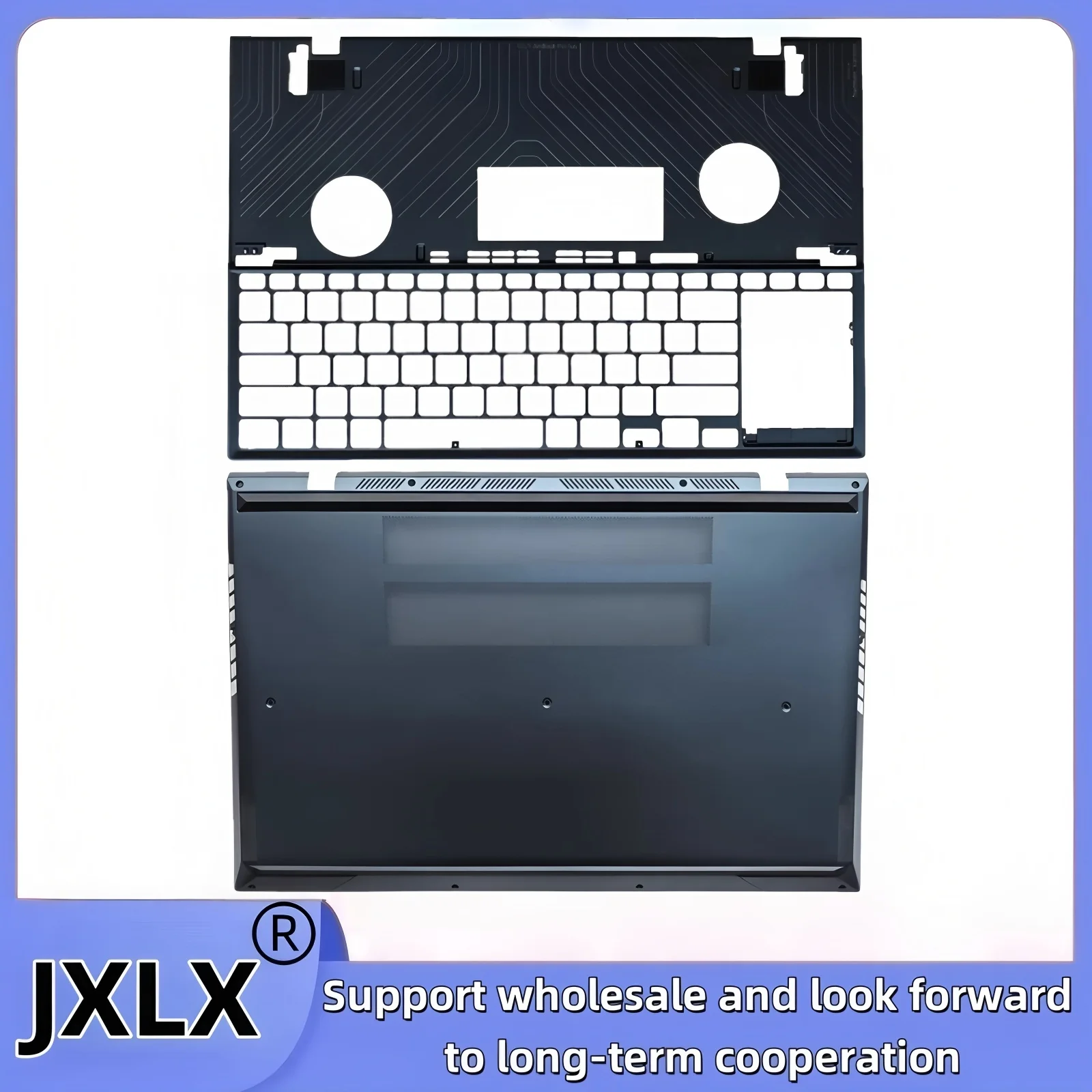 

JXLX® New for Asus Lingyao X2 Pro UX582 UX582L UX582F UX5100E Upper Case Palmrest Blue Bottom Base Cover 13N1-BYA0201