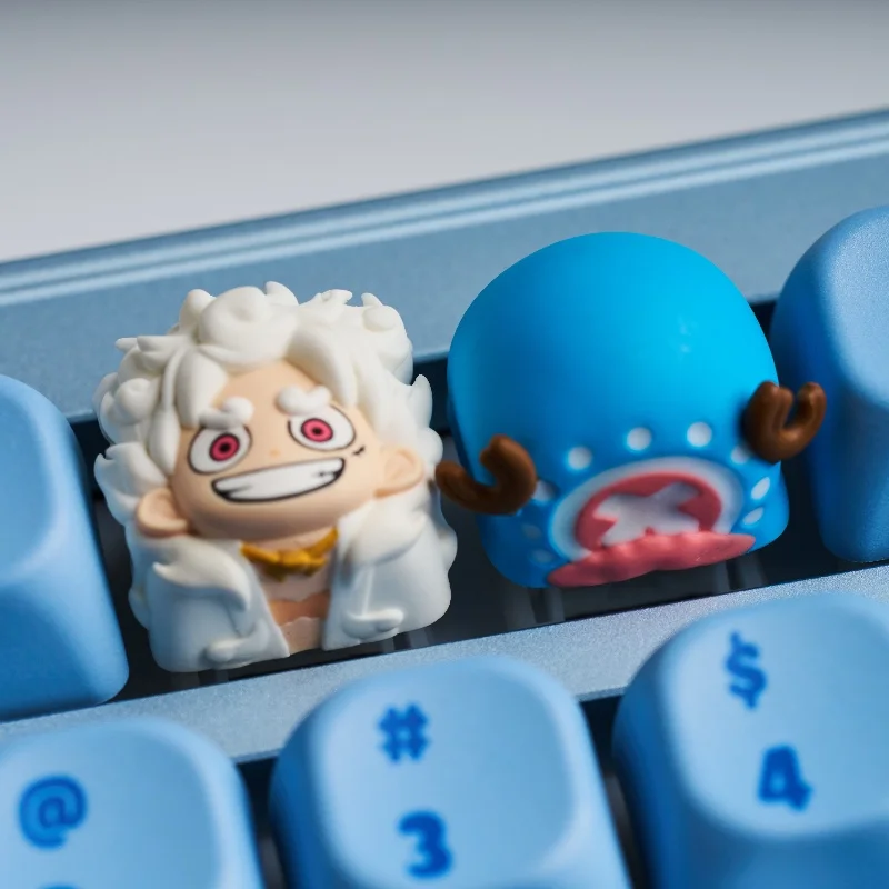 

One Piece Anime Keycap Cute Resin Keycaps Luffy Chopper Cap Gamer Gift Gaming Accessories For Cross Switch Mechanical Keyboard