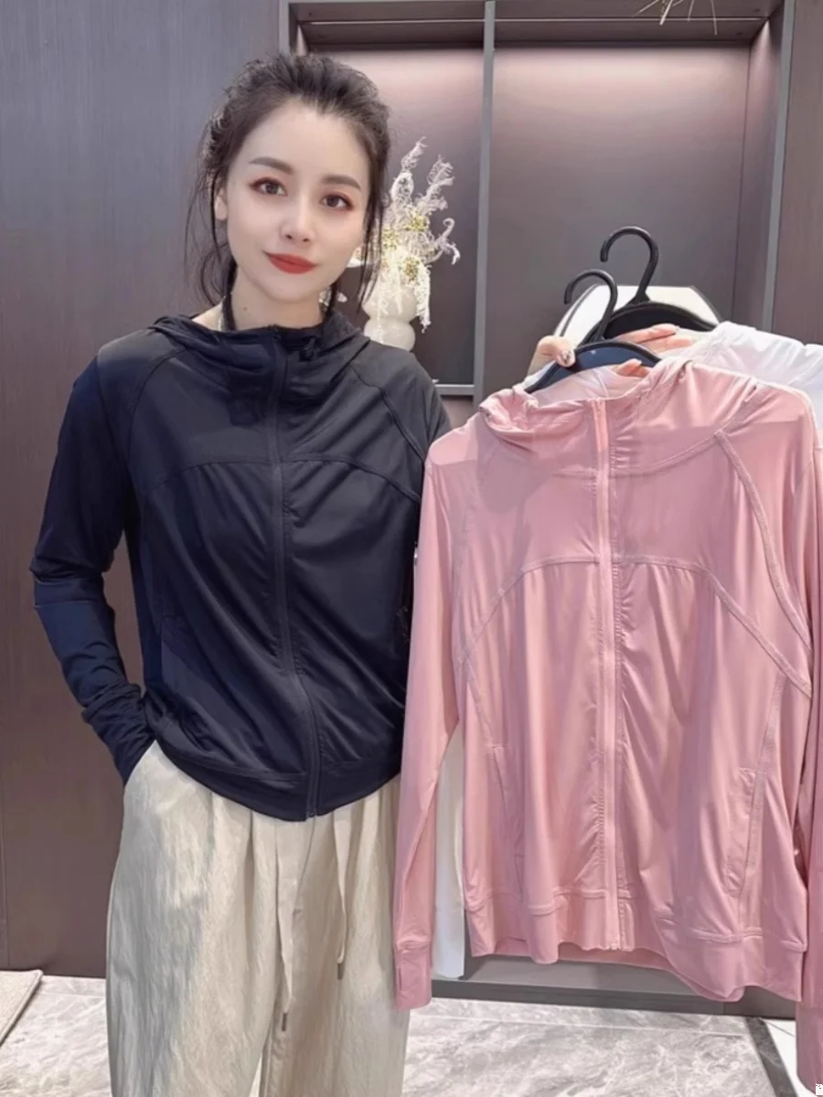 

Casual Summer New Women's Long Sve Thin Outerwear Hat Sun Protection Clothes Breathable Qui Dry Lightweight Jaet