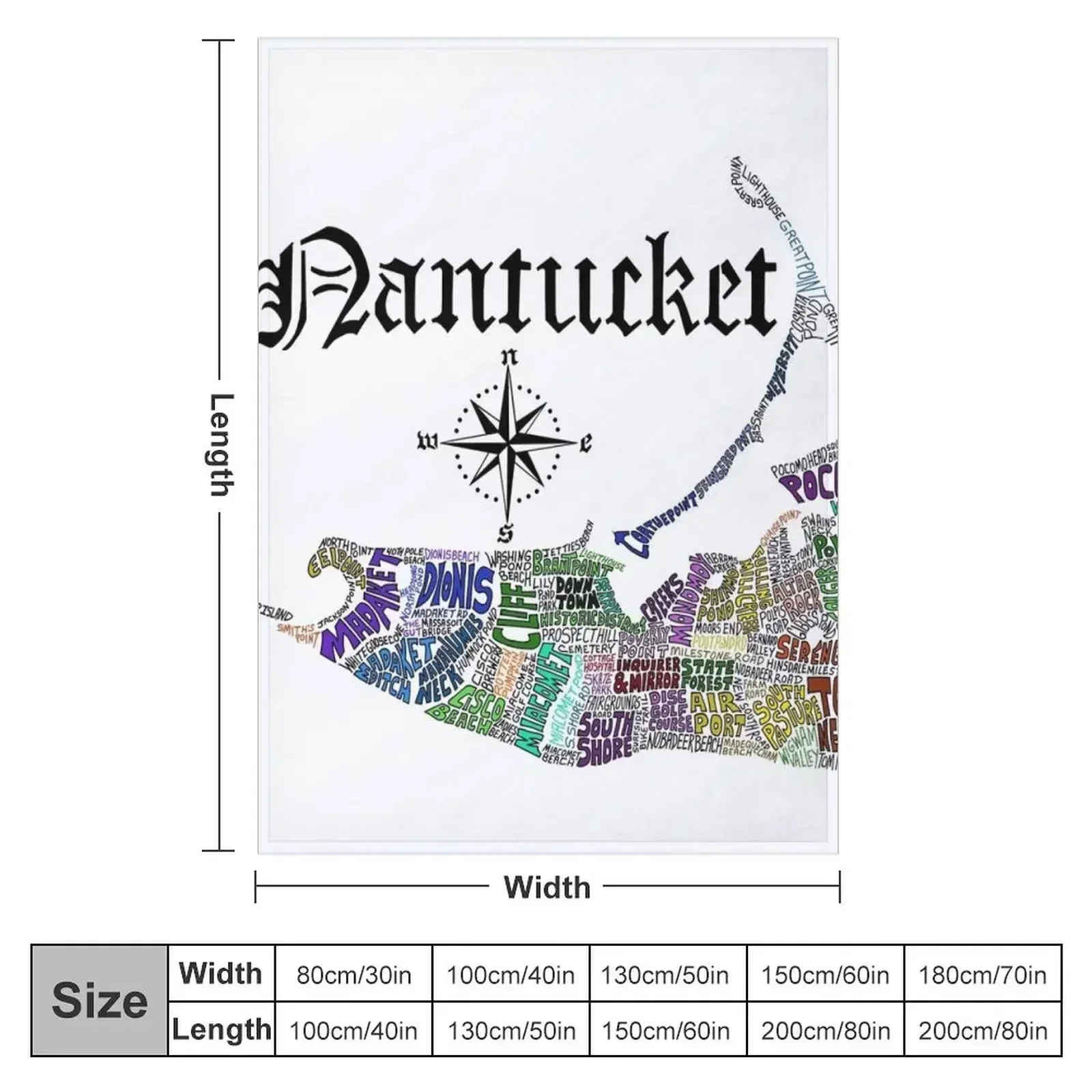 Nantucket Word Map Throw Blanket Luxury Brand Sleeping Bag Plaid Retros Flannels warm for winter Blankets