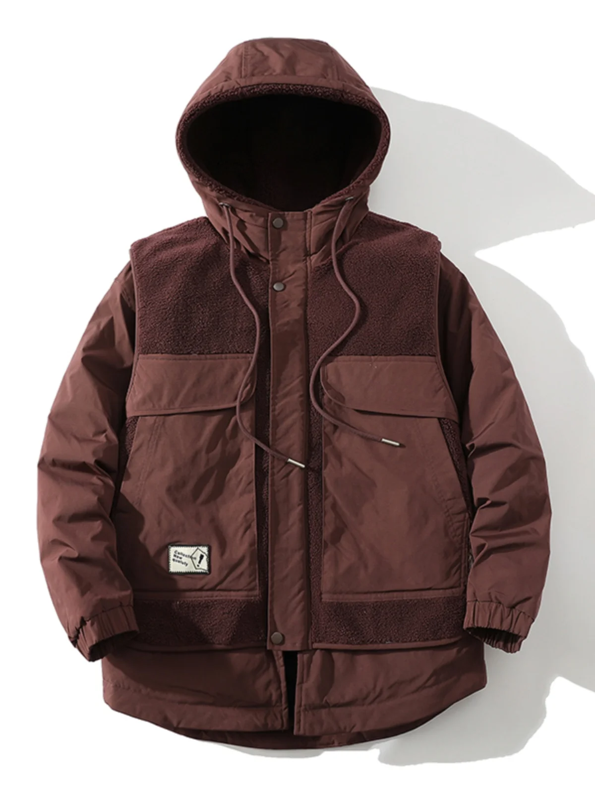 

Мужская хлопковая куртка в американском ретро-стиле с утеплением из овечьего меха, рабочая зимняя куртка, теплая повседневная модная молодежная модель