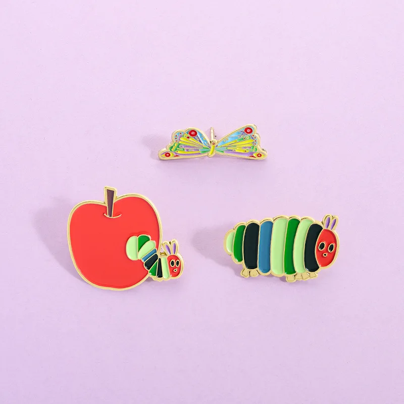 Cartoon Apple Enamel Pins Teacher's Superpower Badge Brooch Denim Colthes Bags Cartoon Fruit Badges Jewelry Gifts for Teachers