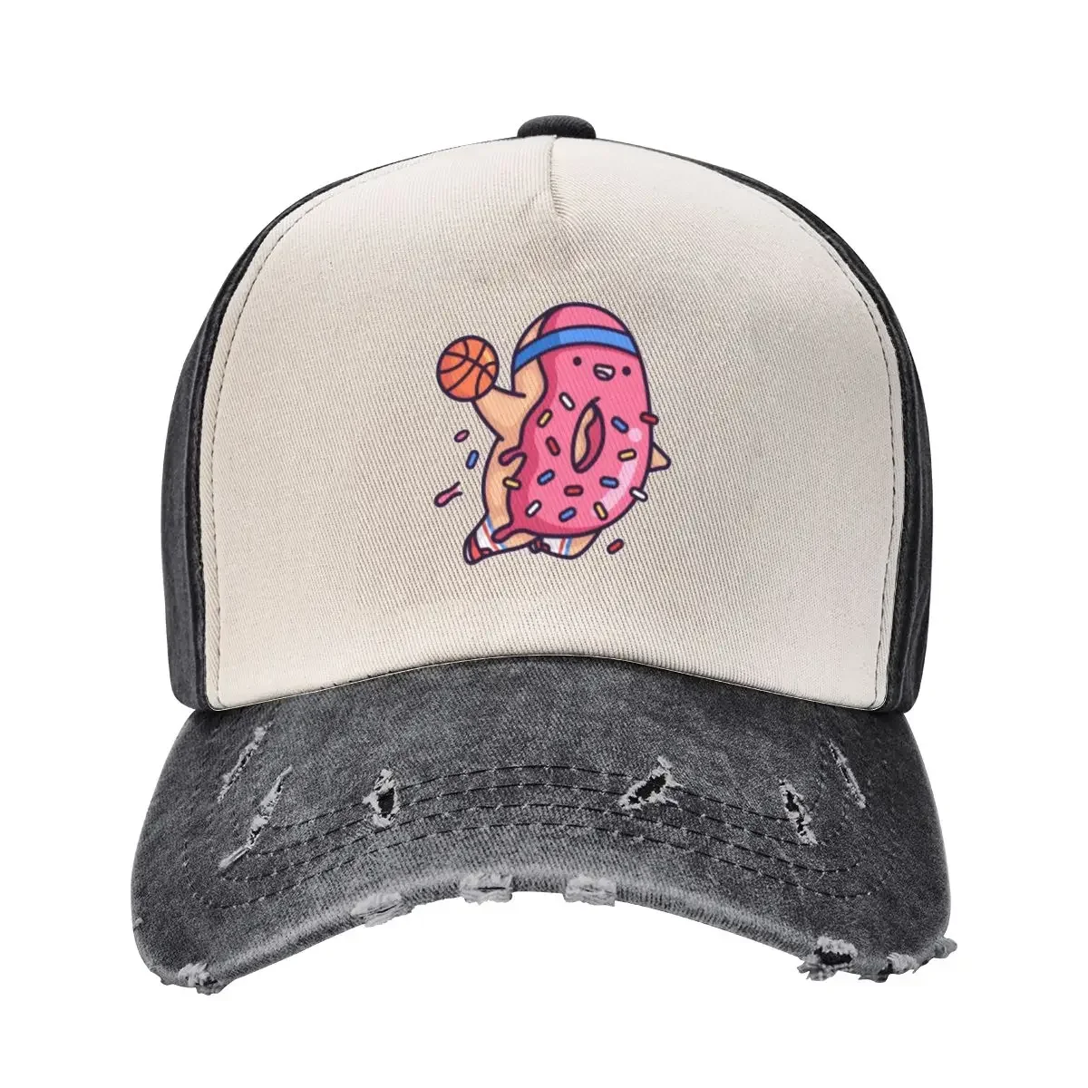 Pink Dunkin Donut with sprinkles Cowboy Hat hiking hat Rugby Trucker Hat Thermal Visor Caps For Women Men's