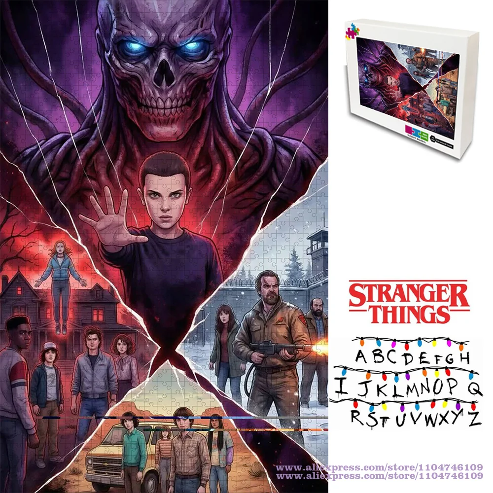 

Пазлы-головоломки «Очень странные дела» 108/200/300/500/1000/1500 элементов, развивающие интеллект, уникальные подарки на день рождения, креативное украшение для дома