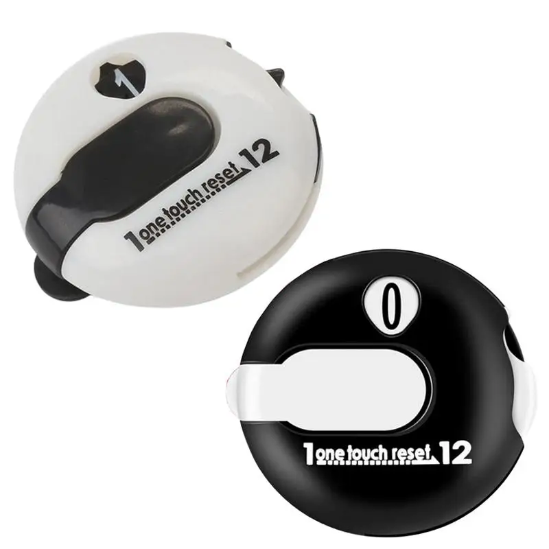 Round Golf Stroke Counter Golf Attachment Accessories with One Touch Reset Clip Counter Clicker Up to 12 Shots Score for Golf