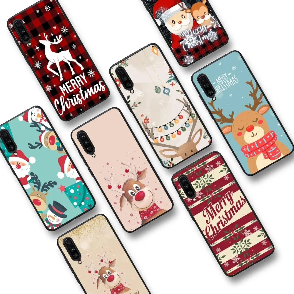 

Cute Christmas Deer Phone Case For Xiaomi Mi 5X 8 9 10 11 12 Lite Pro 10T PocoX3pro PocoM3 Note 10 Pro Lite