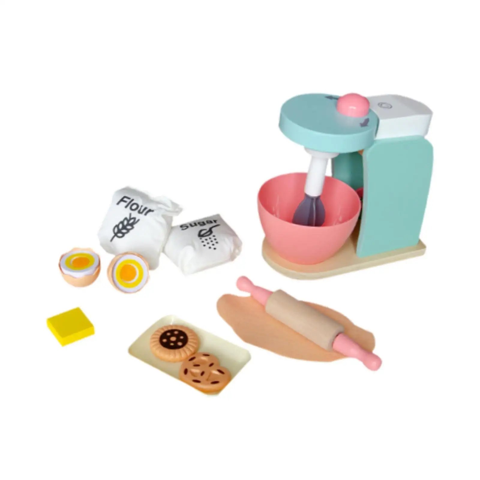 Houten mixerset Keukenspeelgoed Rollenspel Onderwijs Keuken Speelset Speelvoedsel Keukenaccessoires voor kinderen, meisjes en jongens