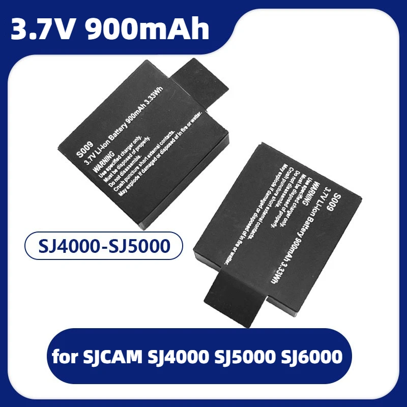 900mAh 3.7V Li-ion Rechargeable Battery Durable Spare Battery for SJCAM SJ4000 SJ5000 SJ6000 Outdoor Action Camera DV