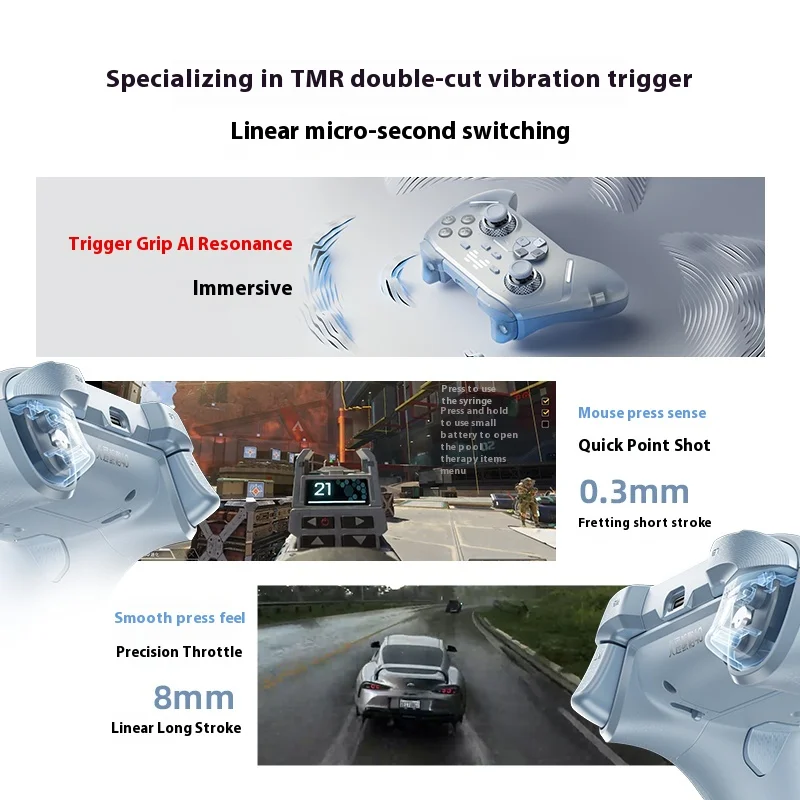 BeiTong BeTop KunPeng 40 Gamepad Aurora Blue 3 Mode وحدة تحكم ألعاب لاسلكية 2000HZ TMR عصا التحكم الزناد Gamepads PC NS مخصص