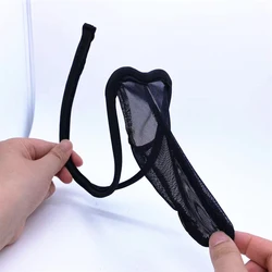 Men Sexy Mesh C-String Thong Invisible Underwear See Through Bulge Pouch C-Back Pocket Peni Shorts Sheer Lingerie Mini Jockstrap