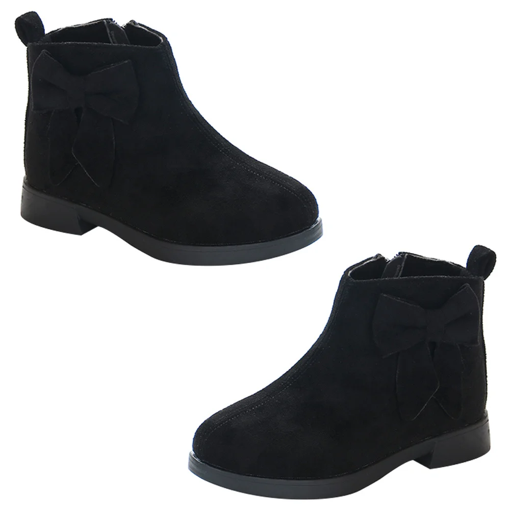 

1Pair Girls Bow-Knot Ankle Boots Short Boots Warm Comfortable Winter Shoes Autumn Casual Shoes for Children Outdoors