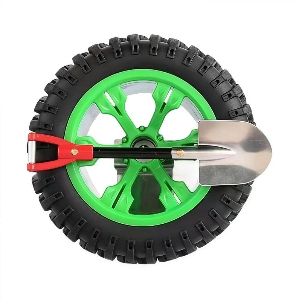 Alloy Spare Tire Model Pendant 4in Tire Modle with Shovel Car Trunk Pendant Off-road Design Simulation Motorcycle Tail Ornaments