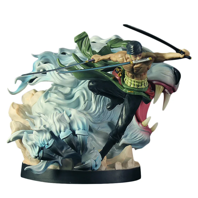 24cm ein Stück gk extreme Tiger Jagd drei Schwerter fließen Roronoa Zoro Boxed Hand Büro Ornament Zoro Action figur Spielzeug