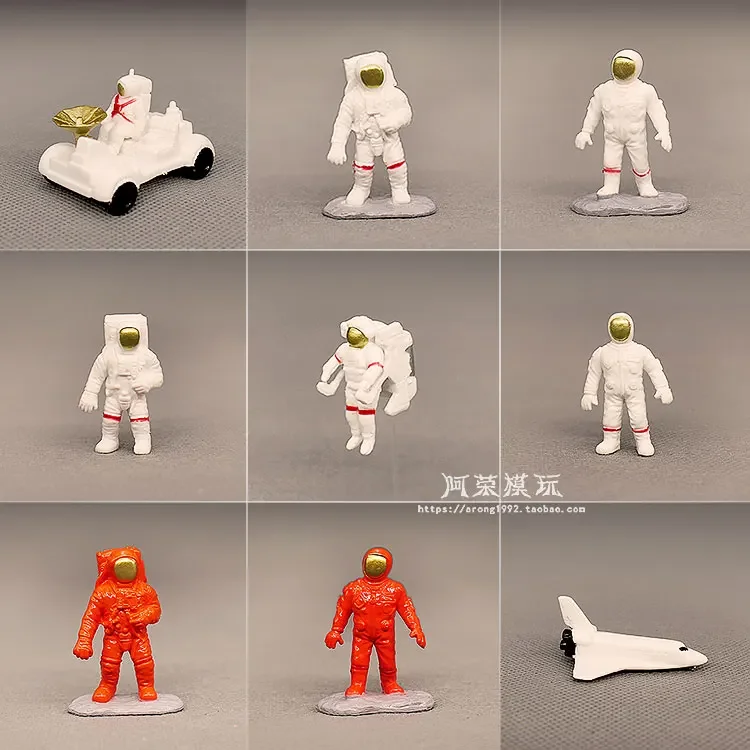 Miniature Spacecraft Astronaut Action Figure Model Lunar probe Space Vehicle Spaceship Fairy Garden Decor Ornaments Figurine Toy