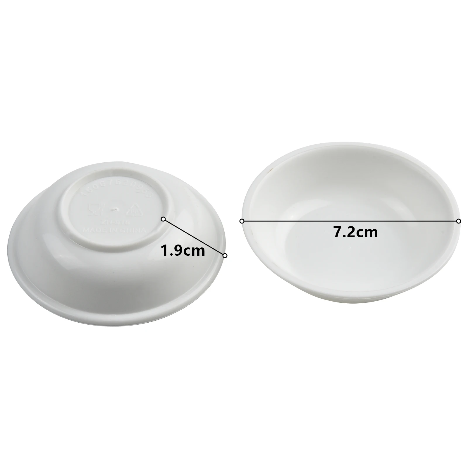 

Sauce Plate Ound Bowl 7.3 X 7.3 X 2 Cm Seasoning Dish Portable Spice Bowl White 40pcs For Families For Grocery