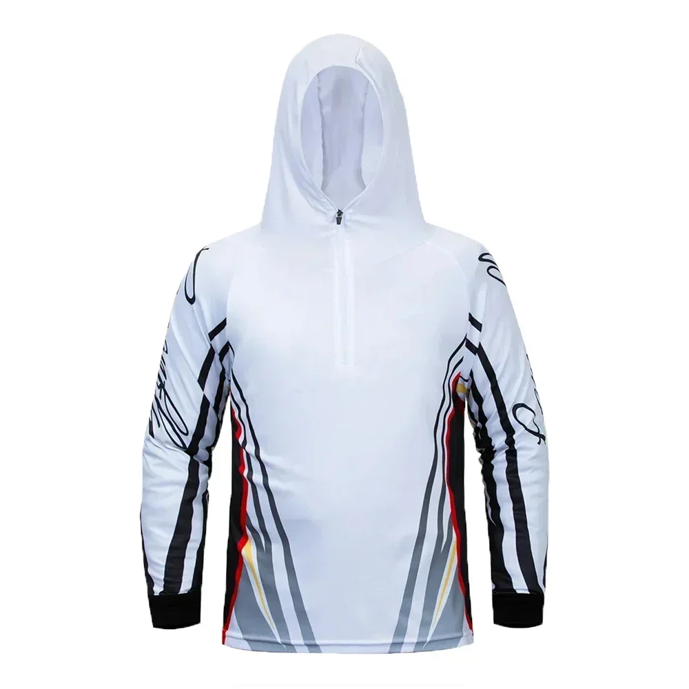 قمصان الصيد طويلة الأكمام الأشعة فوق البنفسجية حماية مقنعين ملابس الصيد سريعة الجافة قمصان طويلة الأكمام الملابس المضادة للأشعة فوق البنفسجية قميص لصيد الأسماك #4