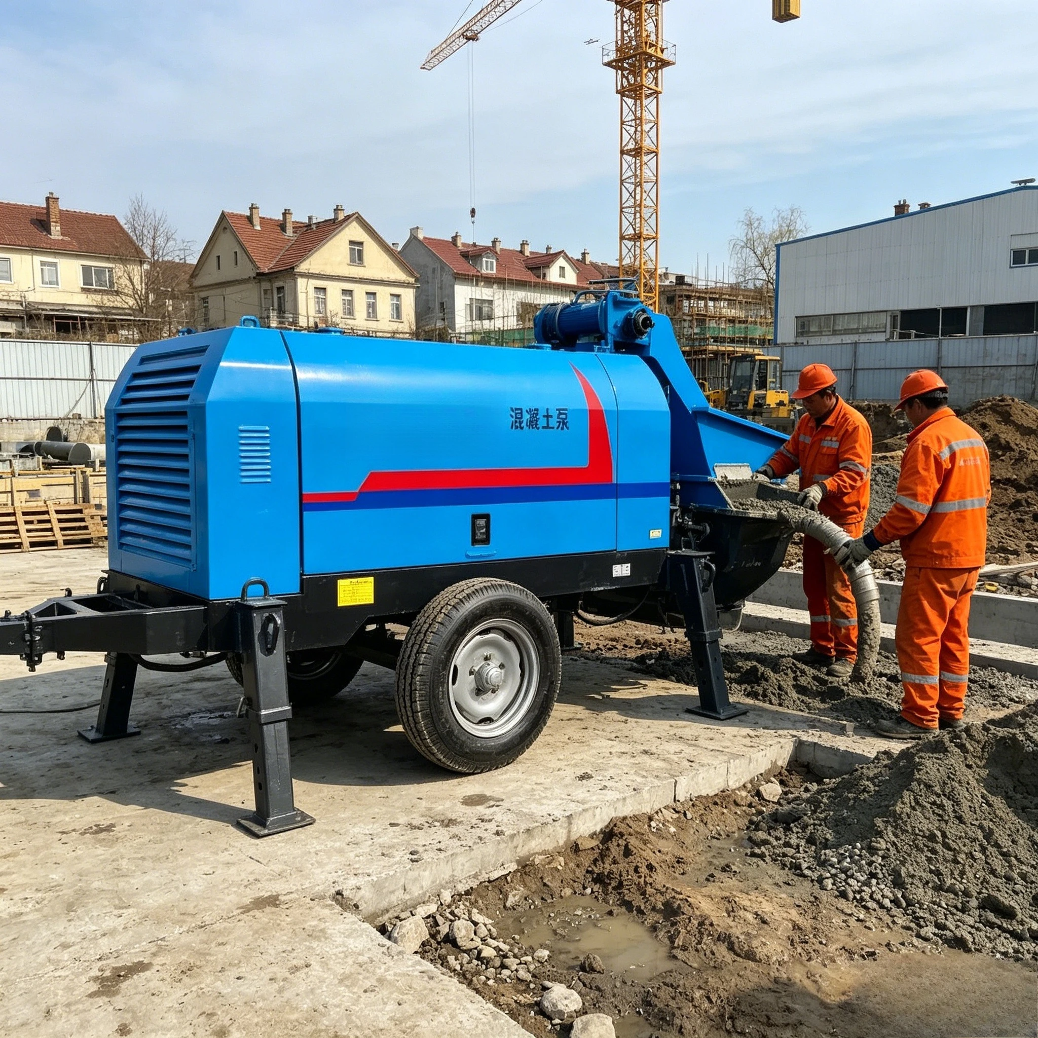 Factory Sale Small Mobile Mini Remote Control Diesel Concrete Pump Long Distance Transport Concrete Pump Truck Customized view 3