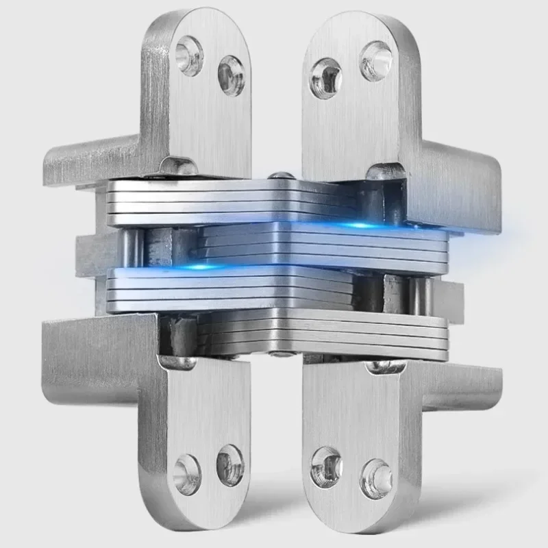 New Invisible Door Hinge Adjustable Speed Automatic Door Closer with Rebound Function Folding Hidden Door Concealed Cross Hinge