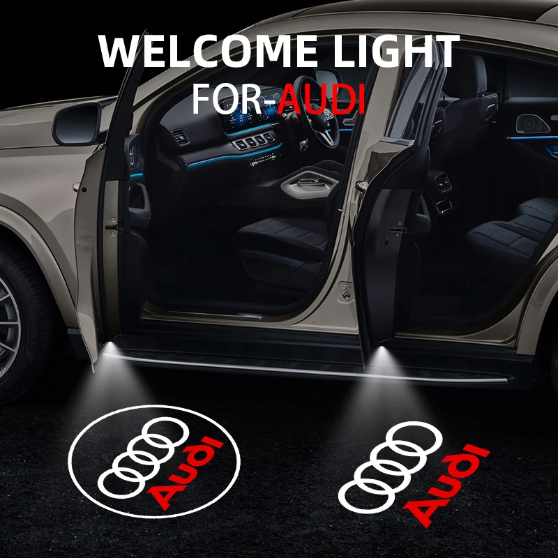 1/2PCS Auto Wireless Door Led Welcome Light Projection Lamp Light For Audi A4 B5 B6 B7 B8 A1 A3 A6 A5 A7 A8 Q3 Q5 Q7 TT S3 S6