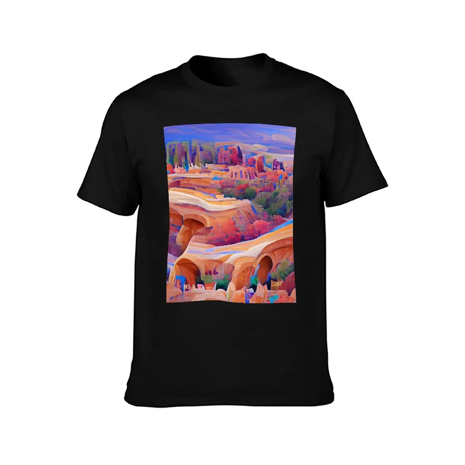 Cool Painting Of Bryce Canyon T-Shirt Durable Work Wear T-Shirt