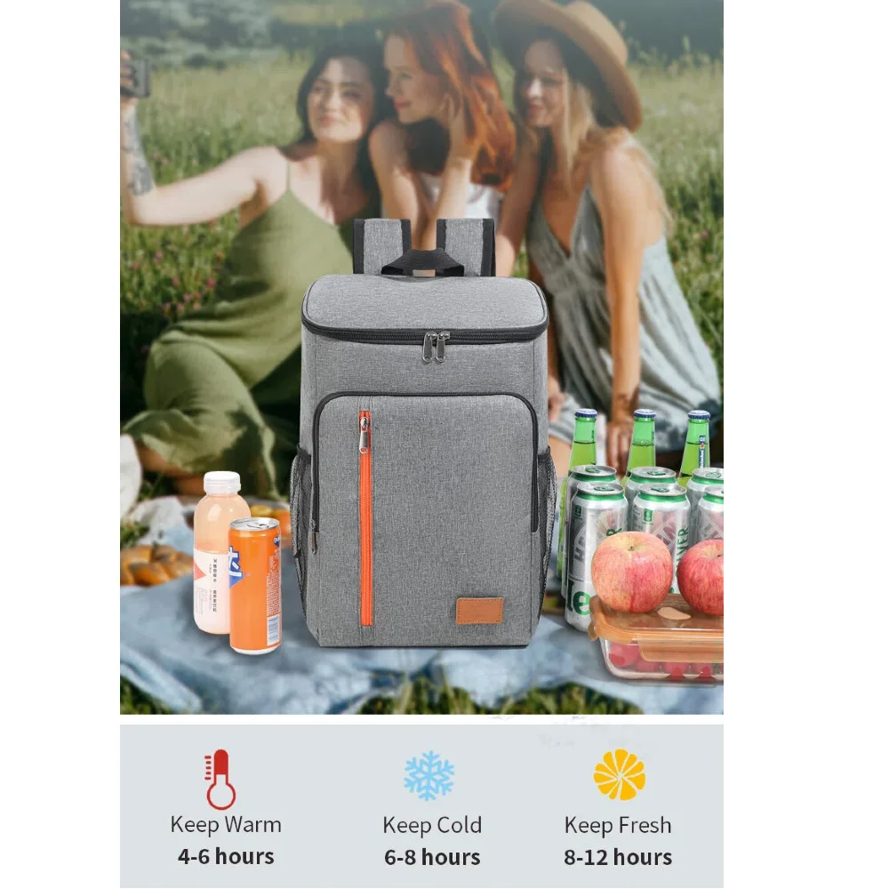 18L Portable Thermal Lunch Bag Food Box Durable Waterproof Cooler Ice Insulated Case Camping Dinner Storage Oxford Backpack