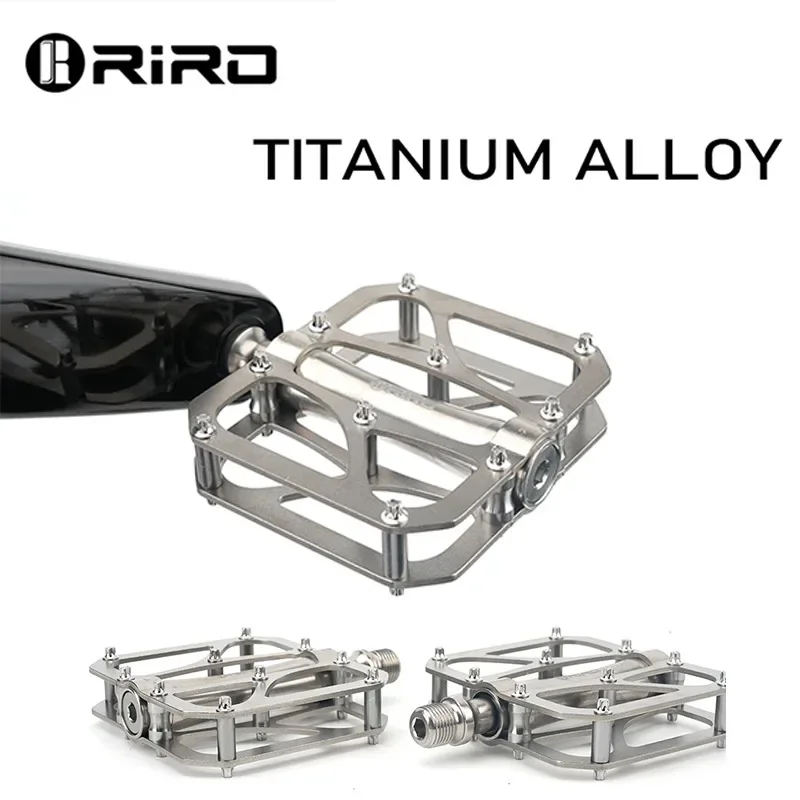 RIRO Bike Pedal Ultralight Mountain Bike Pedals 3 Bearing MTB Pedal Non-slip Titanium Alloy Bicycle Flat Pedals Bicycle Part