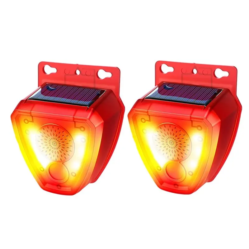 

A84X-2Pcs Night Solar Outdoor Motion Sensor Alarm, Nocturnal Animal Repeller Outdoor, 130Db Sound Alarm Siren