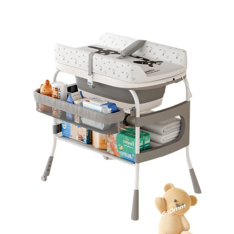 Two-in-One Baby Care Table Newborn Diaper Changing Table Multi-Function Foldable Massage Touch