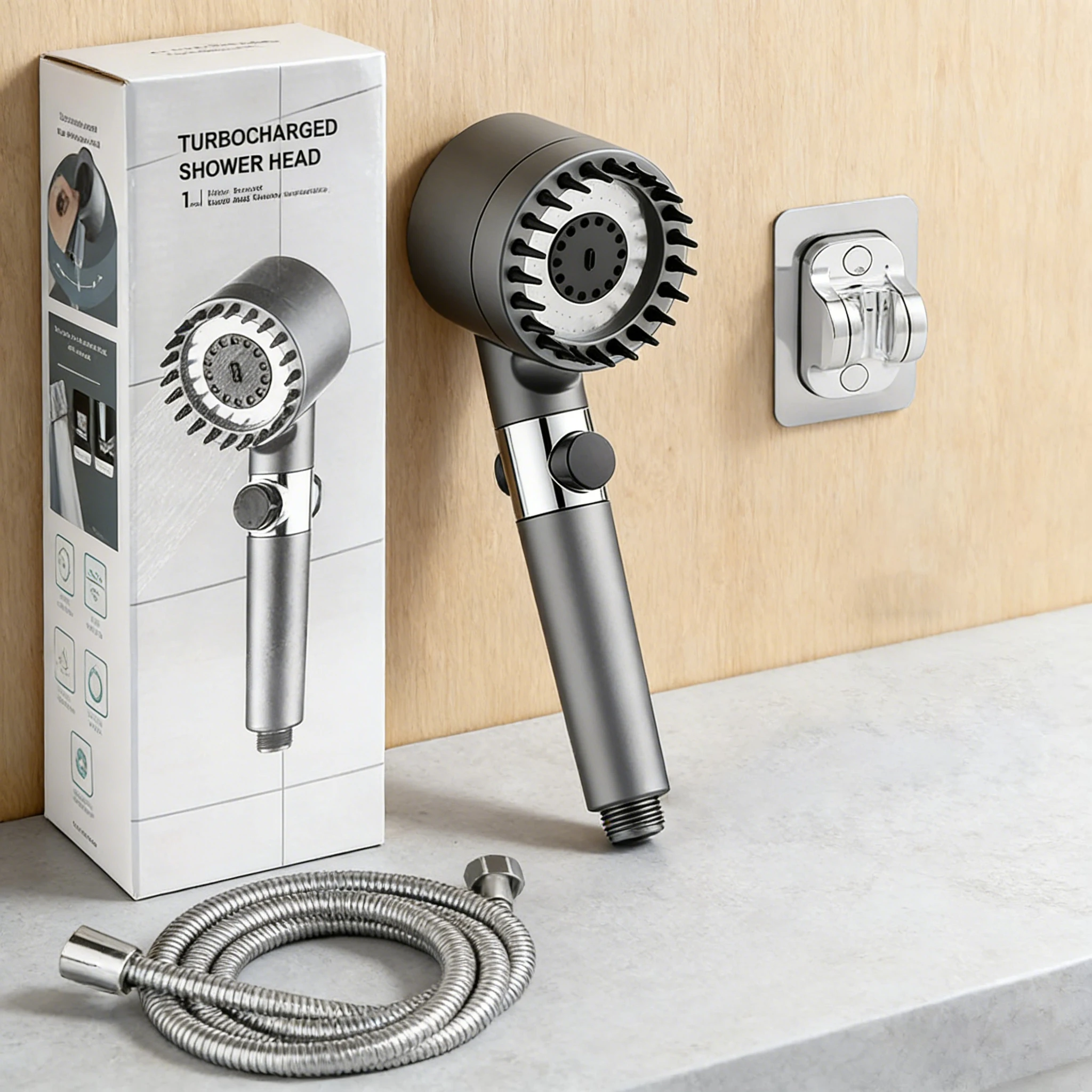

Massage Showerhead, High-Pressure Handheld Turbo Spray Shower Head With Detachable Filter, Comes With 10 Replacement Filters, Durable Plastic Design, Suitable For Home And Hotel Use, High-Quality Materials, Modern Bathroom Accessory