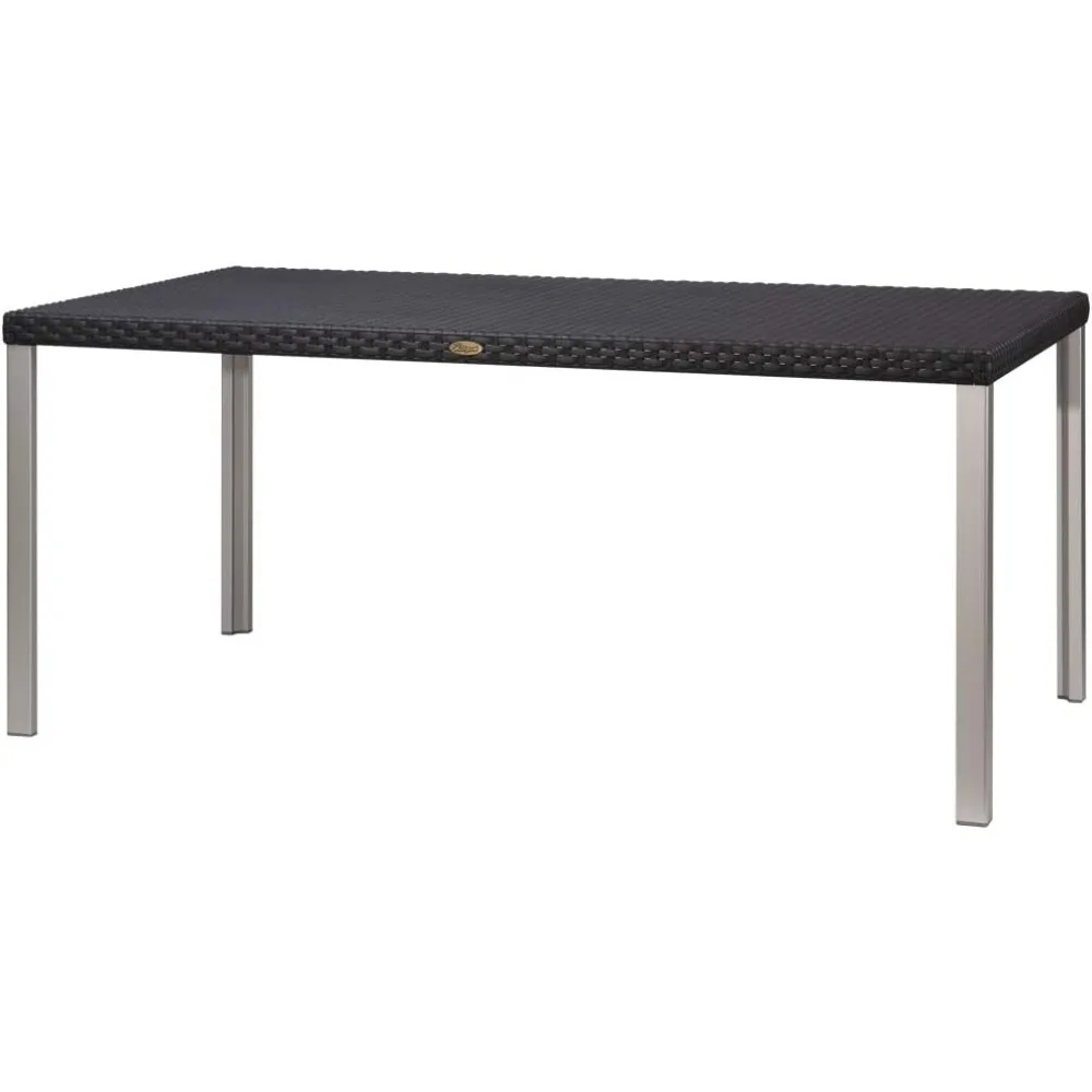 

Oslo Family Black_Rattan Dinning Table W/Alum Tube