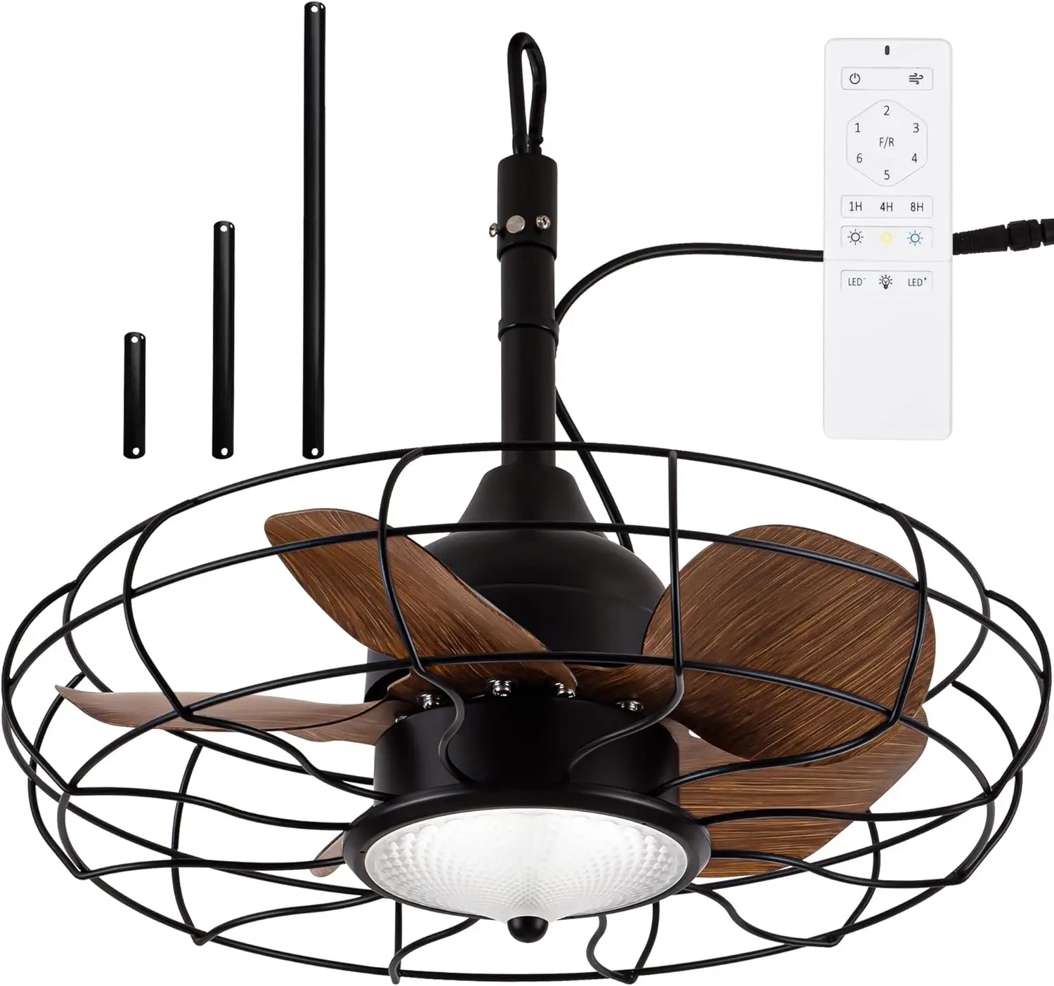 

Outdoor Ceiling Fans with Light, 20'' Wet Rated 2024 Updated IP65 Gazebo Fan, Plug In and Waterproof for Patios, Pergola