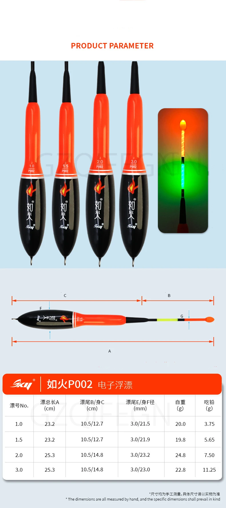 ZYZHE Meeresfischen-Schwimmer mit elektrischem Leuchtstab, bruchsicherem Drift-Schwanz und hochwertigem Paulownia-Holz – Glücksbringer für den Fischfang – Detail 2