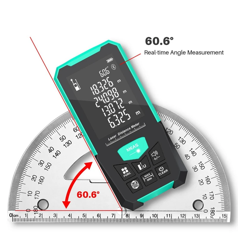 Laser Range Finder 200 Meters Phase Range Finder Electronic Ruler Practical Measurement Tool, 1 PCS ABS