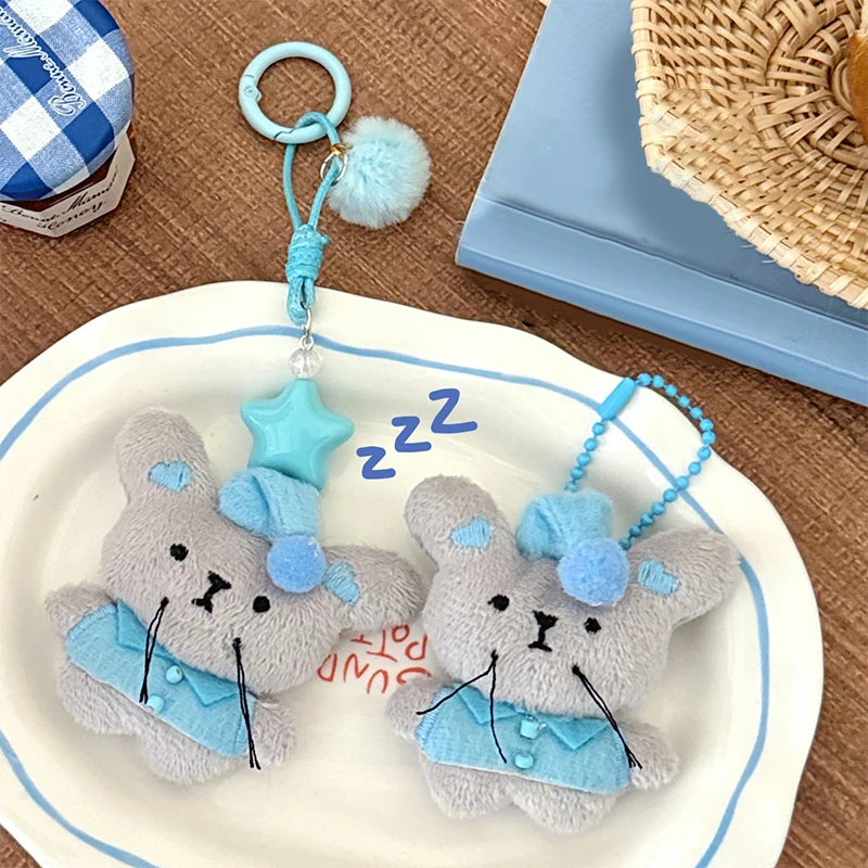 Pyjama trägt Maus-Plüschtier-Anhänger; Entzückender Cartoon-Ratten-Schlüsselanhänger; Geschenkartikel für Paare; Rucksack- und Taschenanhänger
