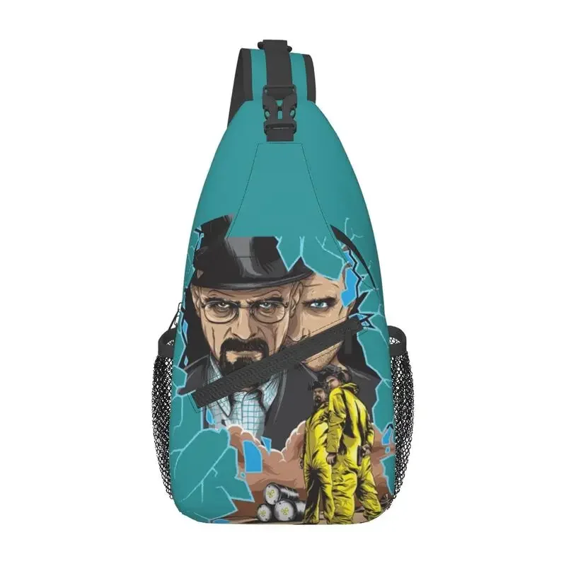 

Breaking Bad Poster Design Sling Bag for Camping Walter White And Jesse Pinkman Crossbody Chest Backpack Shoulder Daypack