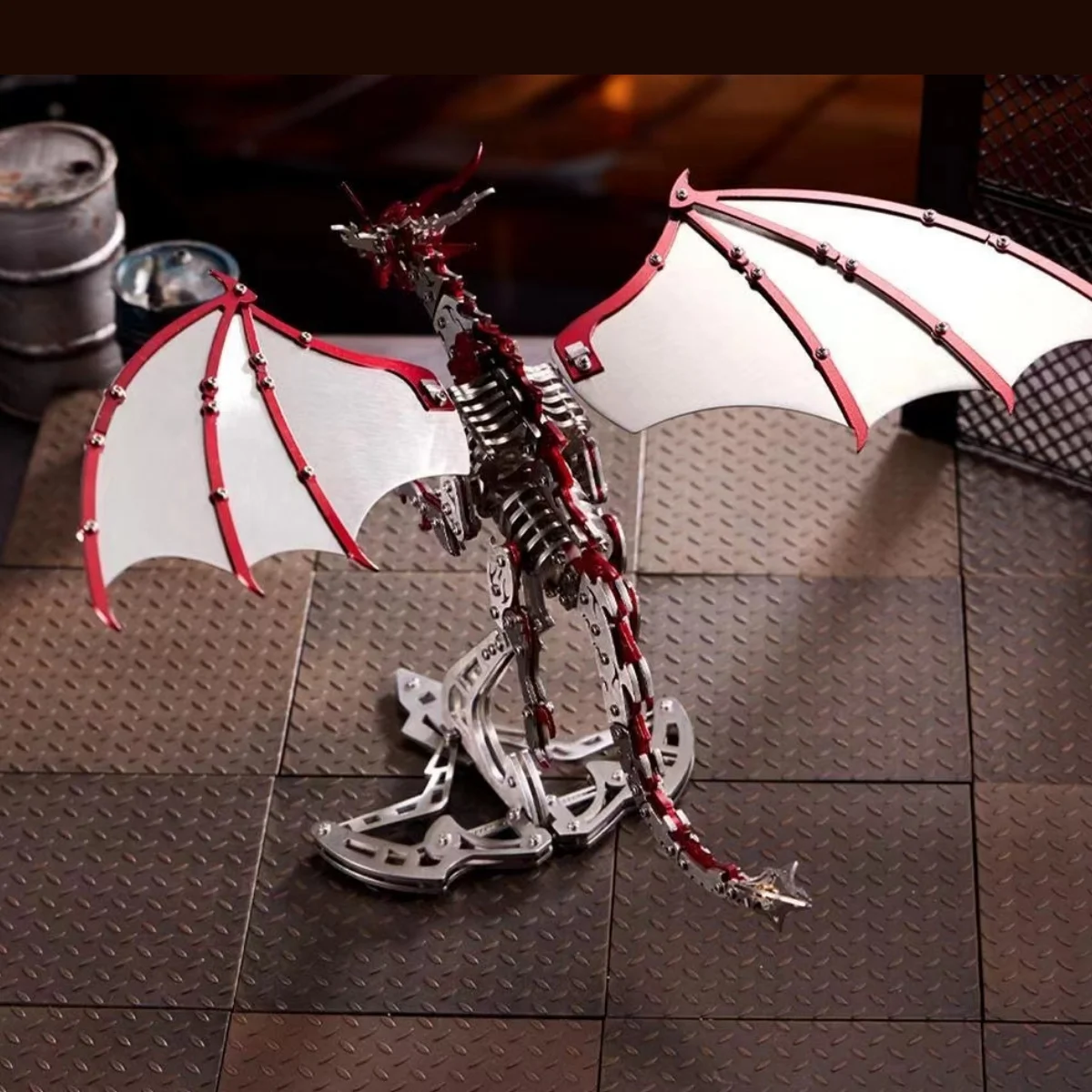 3D Metal Thunder Pterosaur Dragon Mechanisch Assemblagemodel Handgemaakt DIY Assembleerkit 3D Puzzel Speelgoed voor Volwassenen
