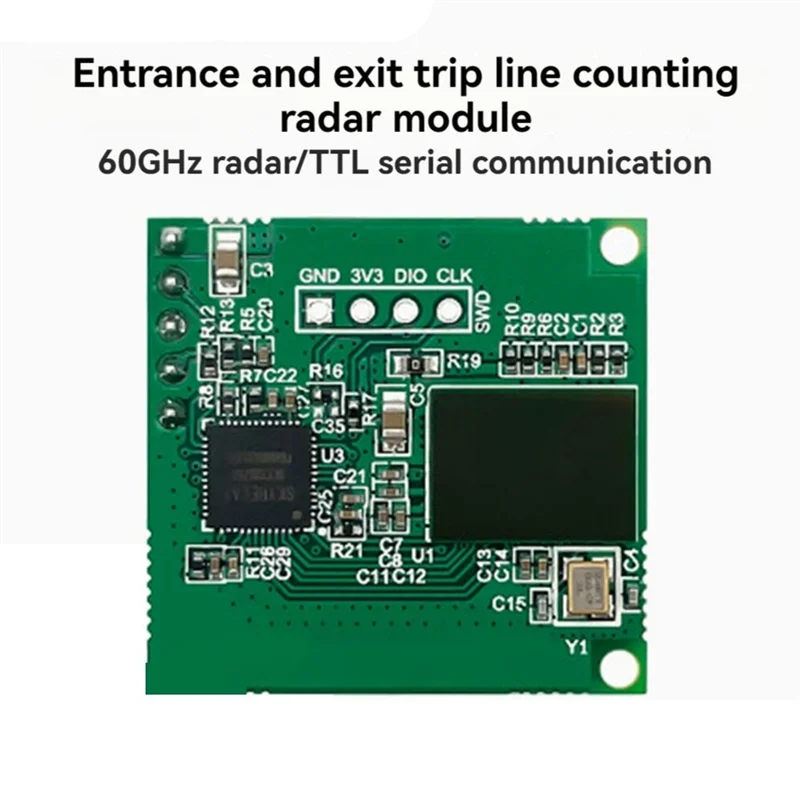 ABGN LD6001C 60Ghz Mmwave رادار الاستشعار + CH340 مجلس إحصاءات تدفق الركاب وحدة الاستشعار مدخل/خروج وجود الإنسان الاستشعار