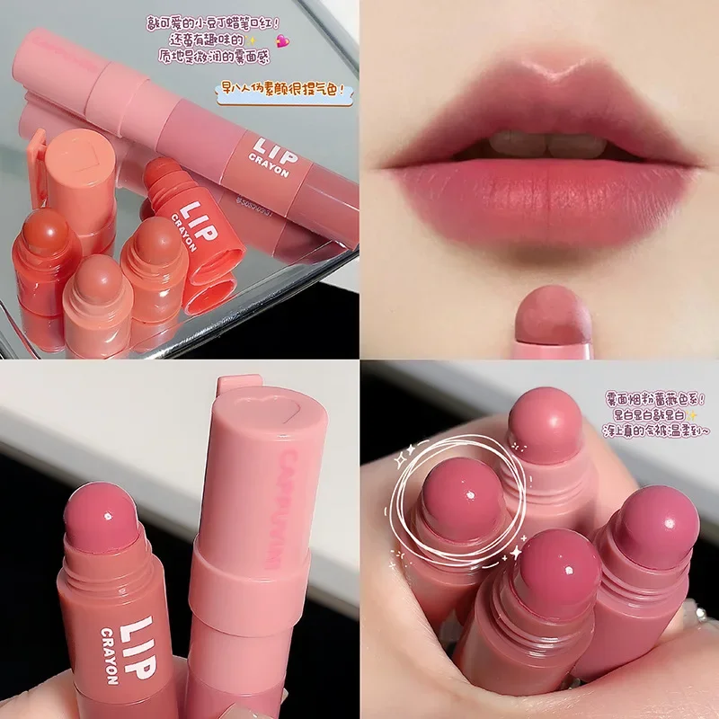 4pcs/set Lipstick Korean Girl Group Crayon Lipstick Long Lasting Matte Lip Makeup Tint Easy To Color Sexy Waterproof Lipgross