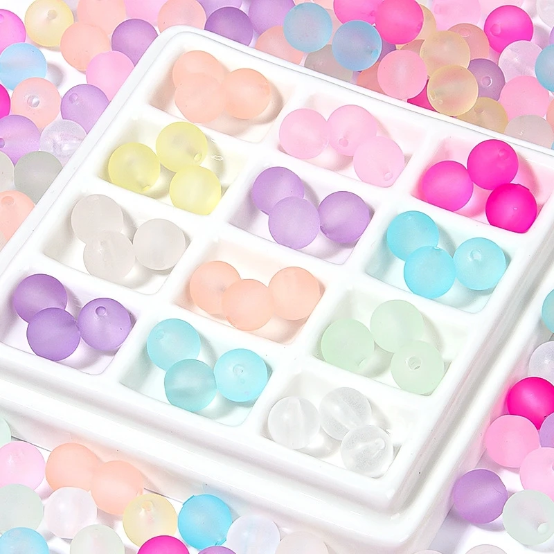 8-16mm Bunte Mattierte Acrylperlen, Lose Perlen mit Bohrloch für DIY-Bastelarbeiten, Ornamentherstellung, Kleidung, Nähzubehör – Detail 7