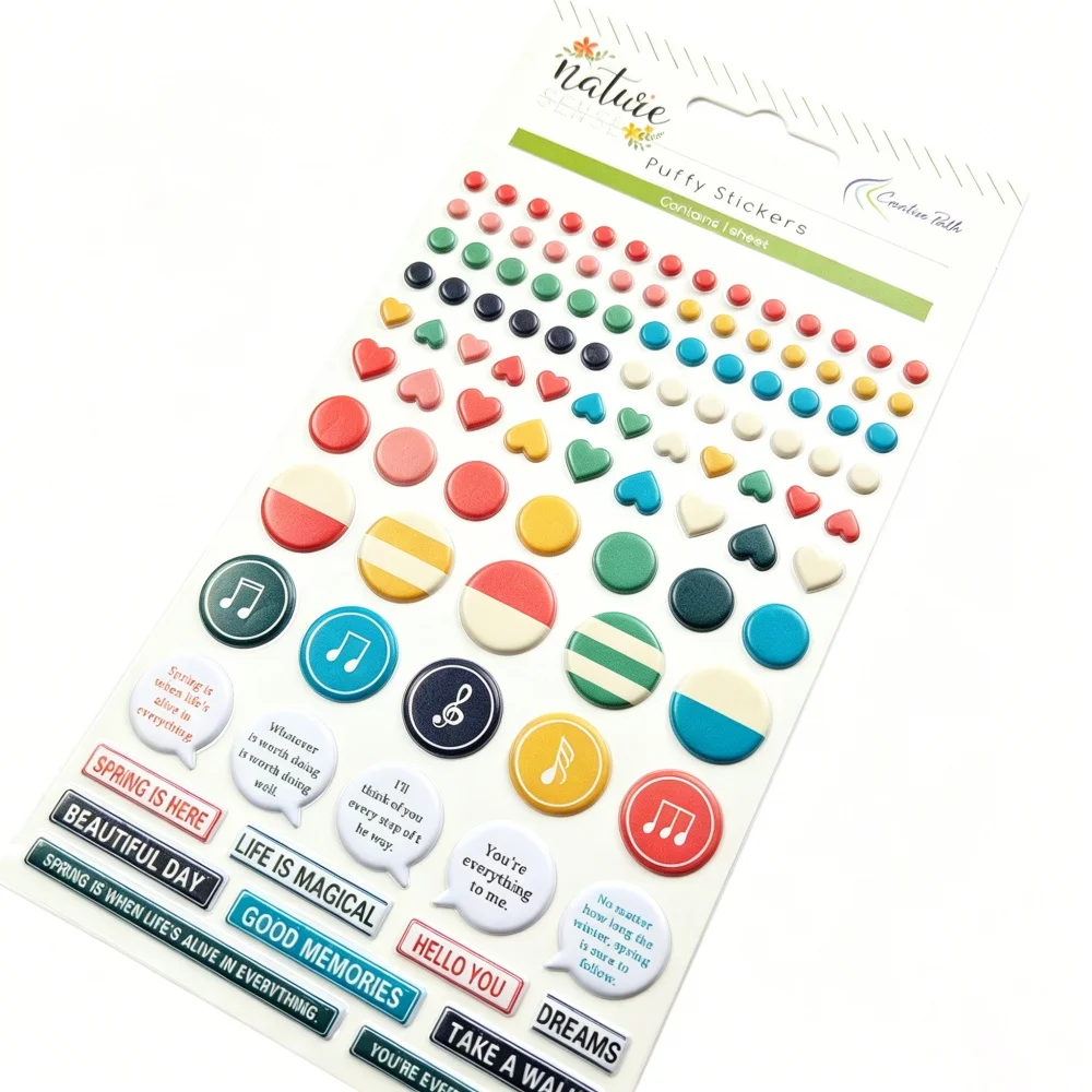 Creative Path Puffy Mini Scrapbooking Journaling Sticker Wiederverwendbare Kleine Vase Stern Herz Motivierende Sätze Deko-Sticker – Detail 13