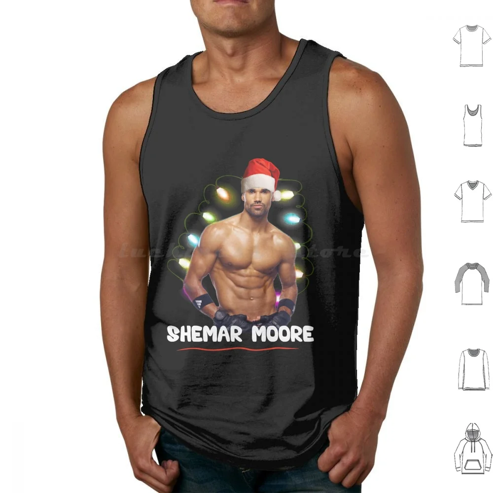 Beautiful Model Shemar Moore Christmas Fitted Scoop Awesome For Movie Fans Tank Tops Print Cotton Beautiful Model Shemar