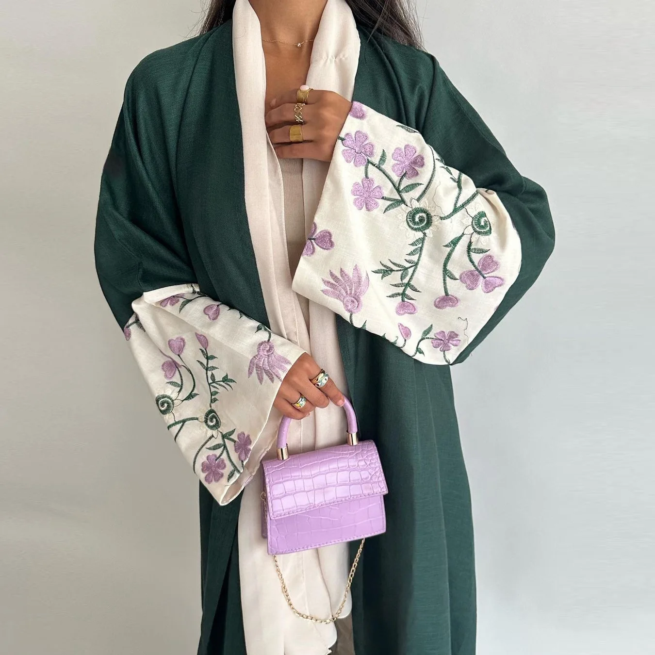 Kobiety 2025 otwarty Kimono Abaya dubaj turcja kaftan Eid Djellaba Kebaya Islam Jalabiya kaftan Marocain Femme Ramadan sukienka muzułmańska