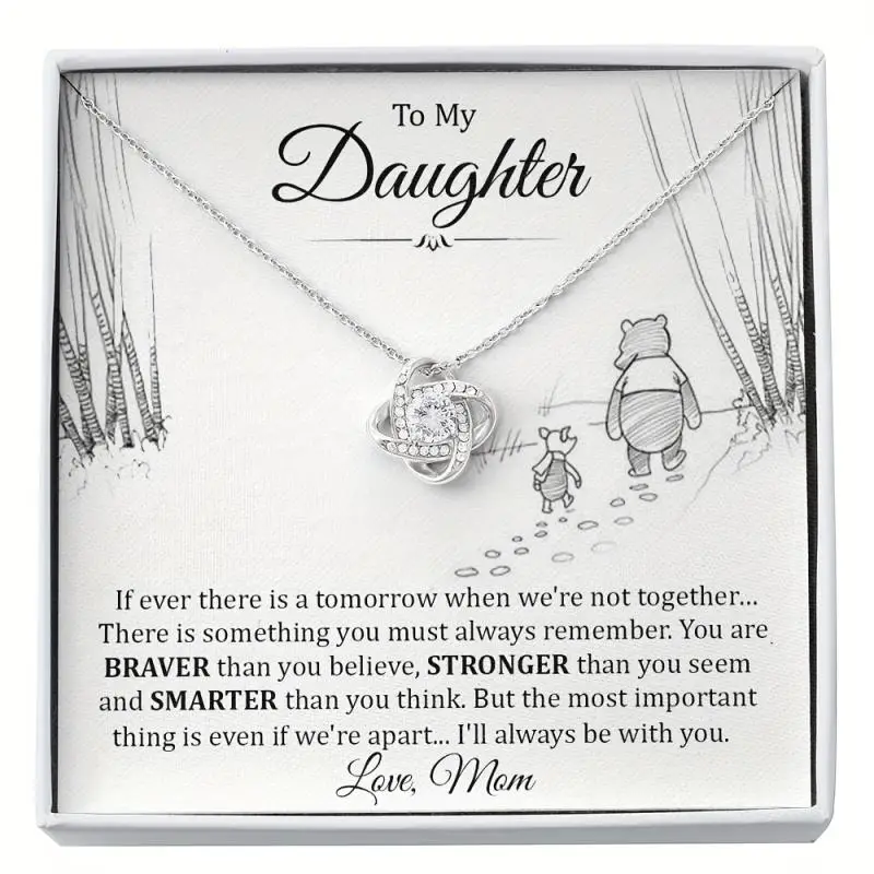 To My Daughter Necklace - Love Knot Necklace Gift Set