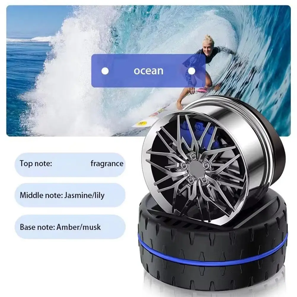 معطر الهواء الناشر تعمل بالطاقة الشمسية الدورية سيارة تنقية عجلات مقلد عجلة شكل العطر السيارات ناشر رائحة المنزل ديكو #3